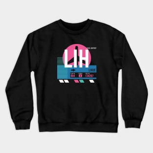 Lihue (LIH) Kauai Airport // Sunset Baggage Tag Crewneck Sweatshirt